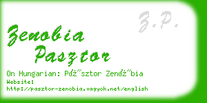 zenobia pasztor business card